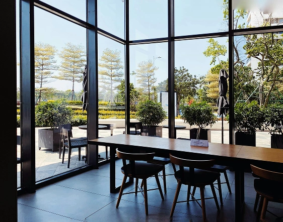 Office space with big windows and a view