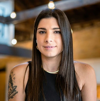 A woman with a long dark hair